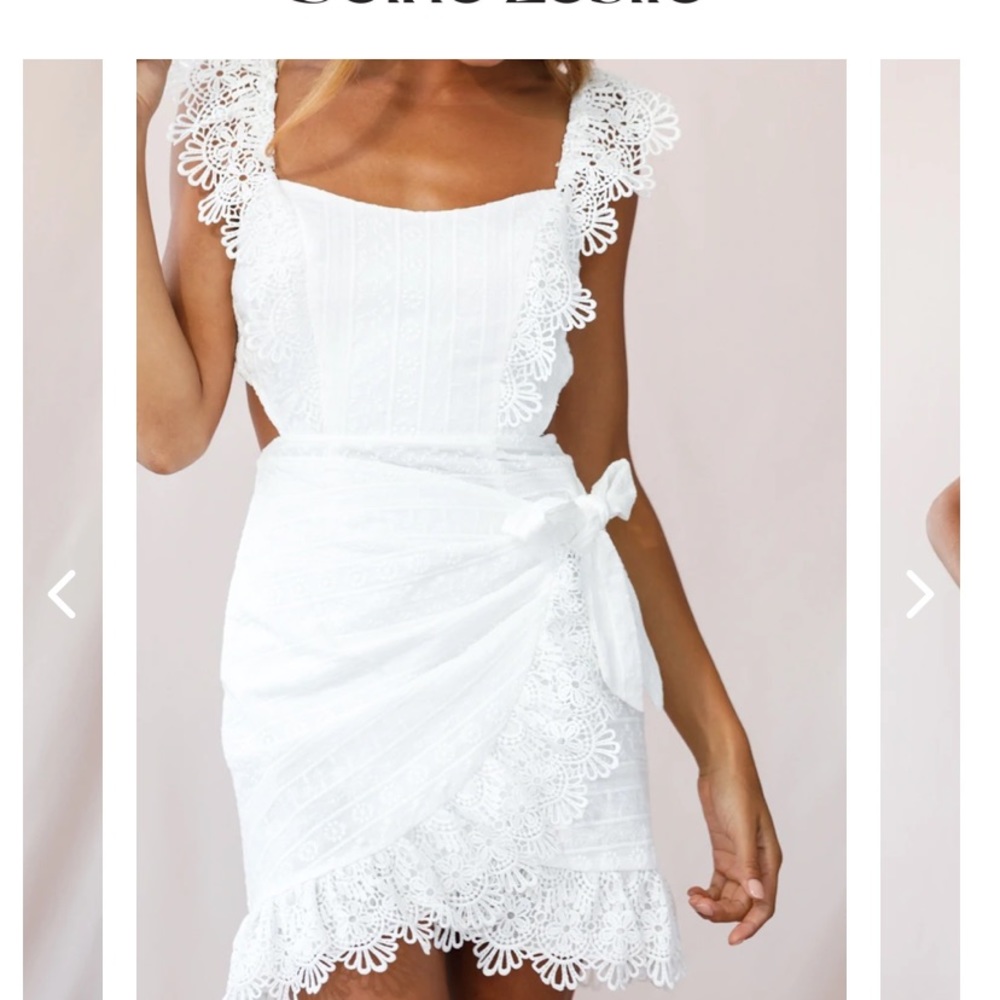 Selfie Leslie white wrap dress